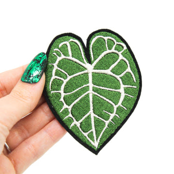 Anthurium Leaf Embroidered Iron-On Patch