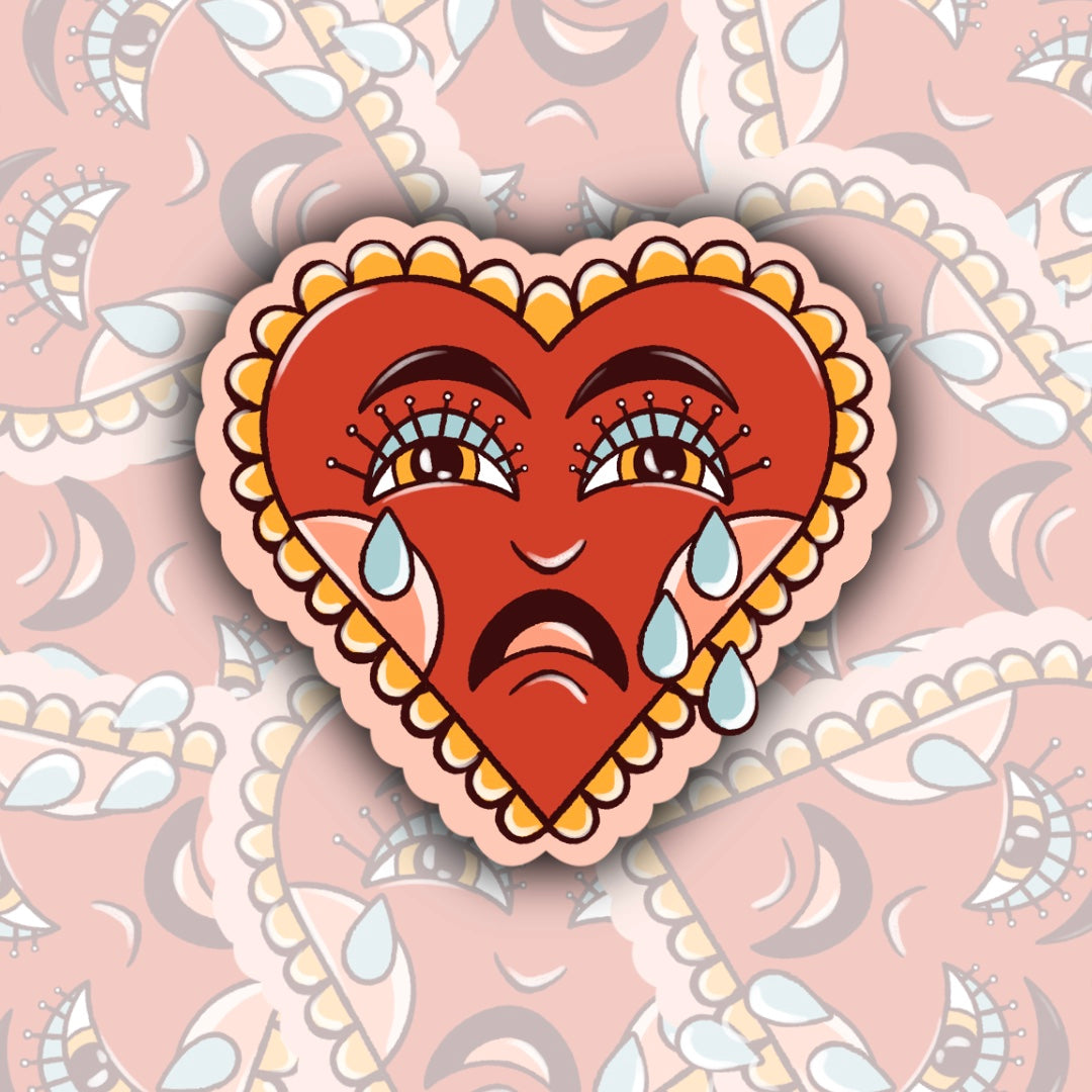 Crying Heart Sticker