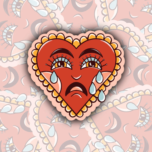 Crying Heart Sticker