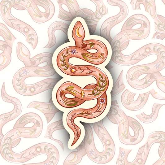 Floral Snake Sticker