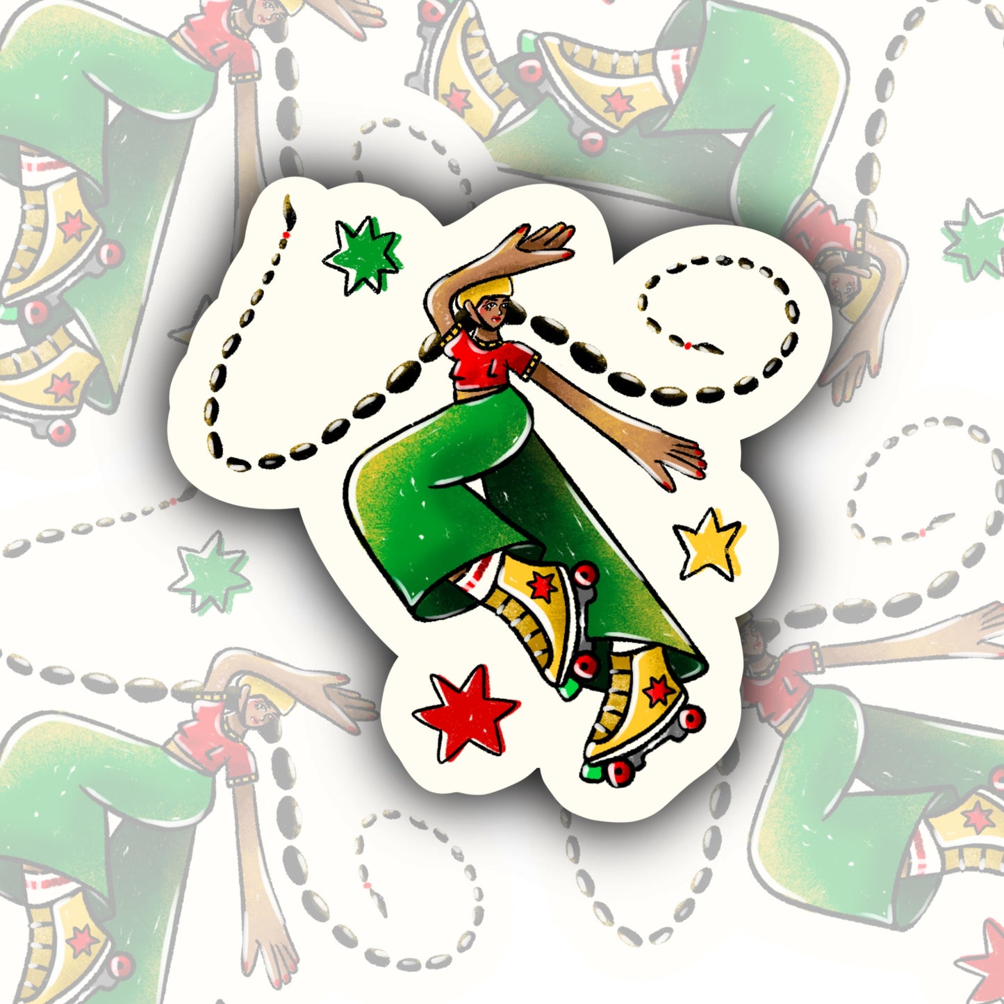 Free Palestine Skater Sticker