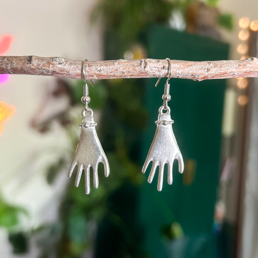Silver Hand Earrings