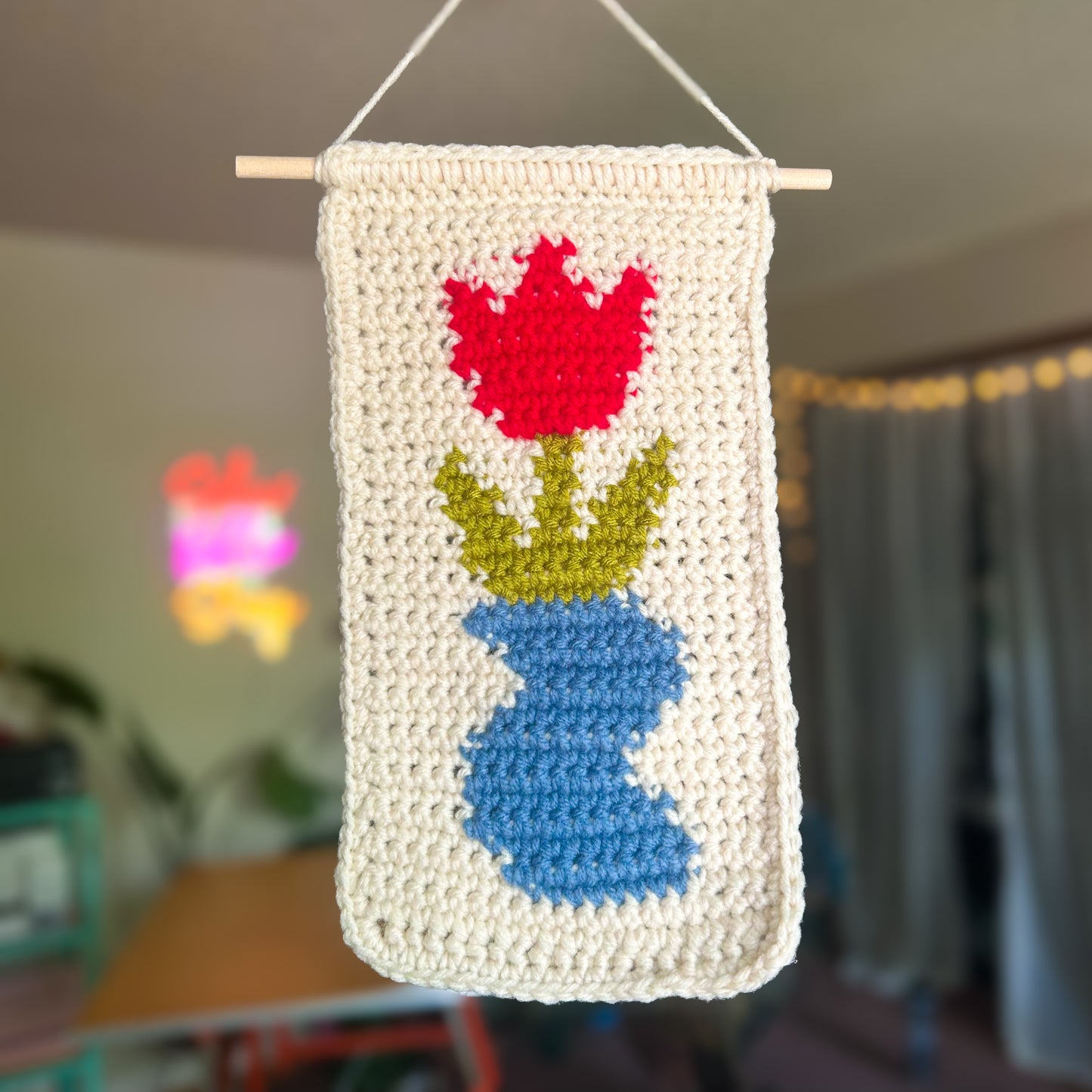 Whimsical Tulip Crocheted Tapestry