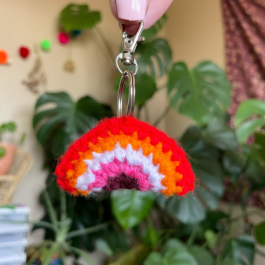 Lesbian Flag Crochet Keychain