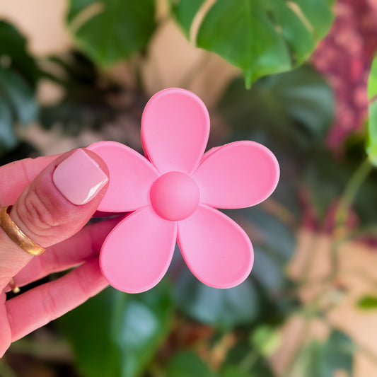 Flower Claw Clip - Pink