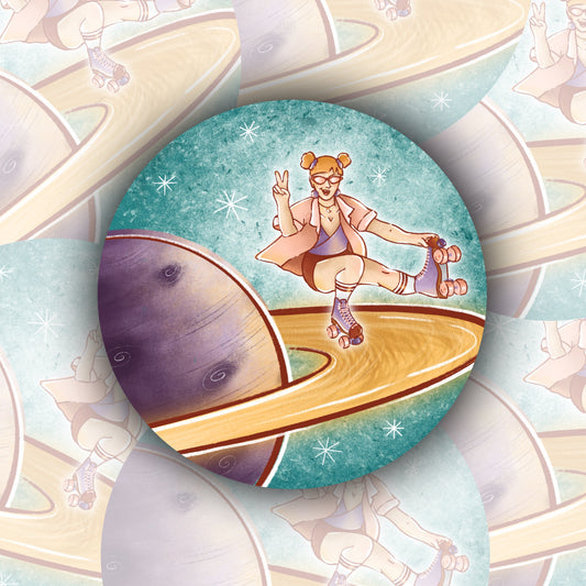 Saturn Skater Sticker