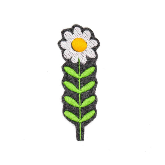 Small Daisy Embroidered Iron-On Patch