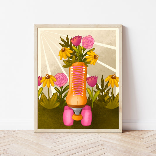Floral Skate Print