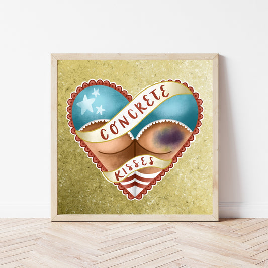 Blue Bruised Butt Print