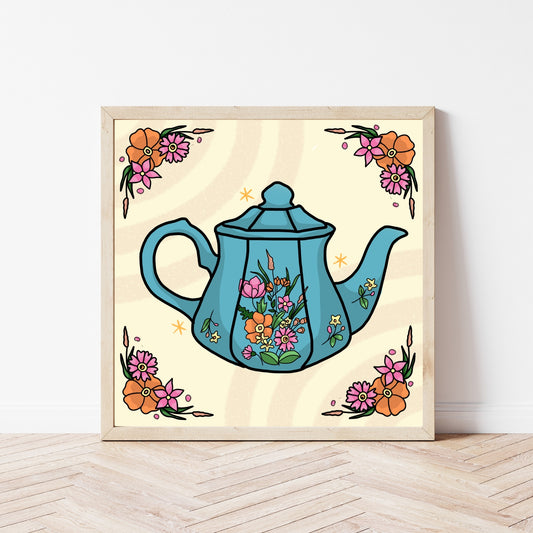 Floral Teapot Print