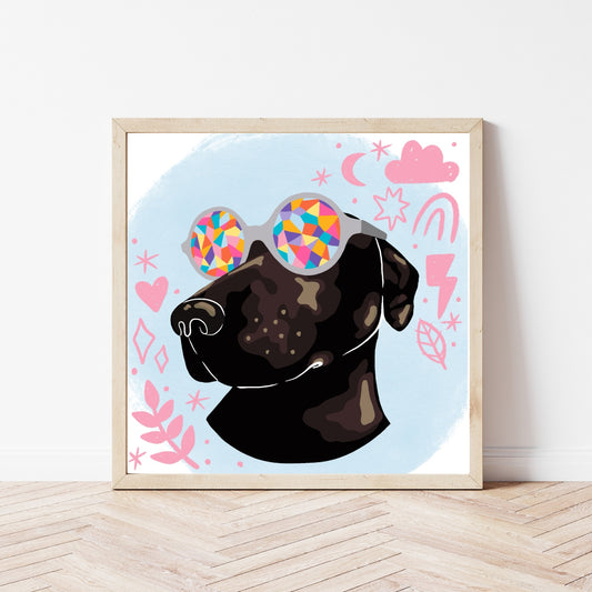 Disco Dog Print