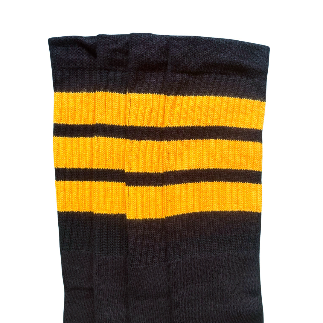 Mid-Calf Skater Socks - Black and Gold