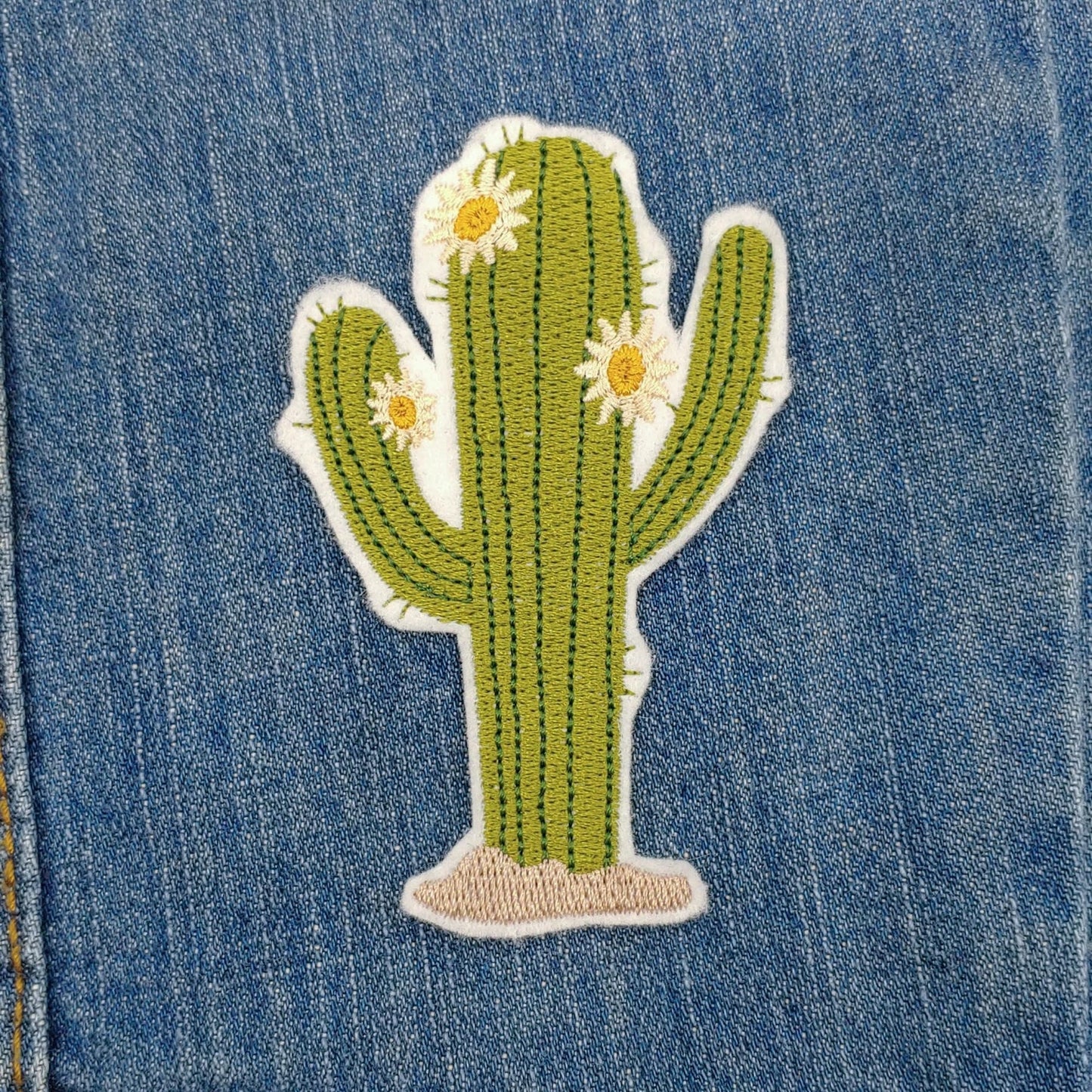 Saguaro Cactus Embroidered Iron-On Patch