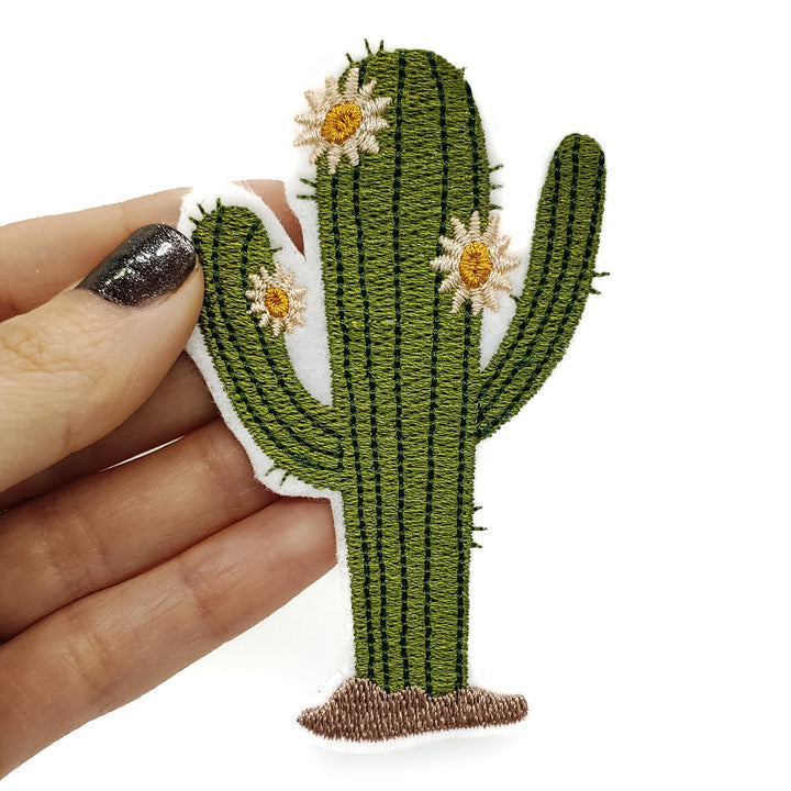 Saguaro Cactus Embroidered Iron-On Patch