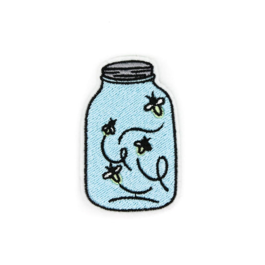 Fireflies In A Jar Glow In the Dark Embroidered Iron-On Patch