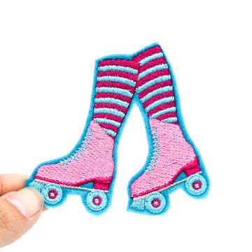 Cotton Candy Skates Embroidered Iron-On Patch