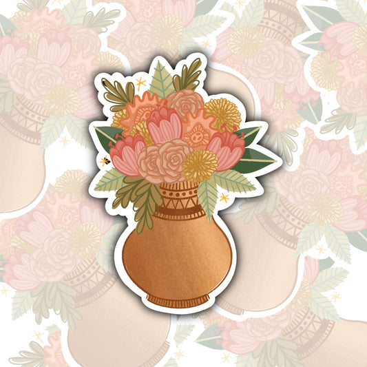 Blush Blooms Plant Sticker