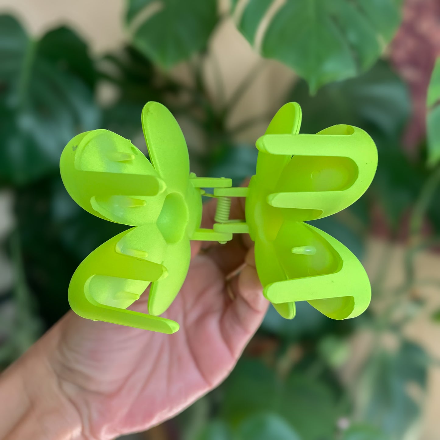Flower Claw Clip - Lime Green