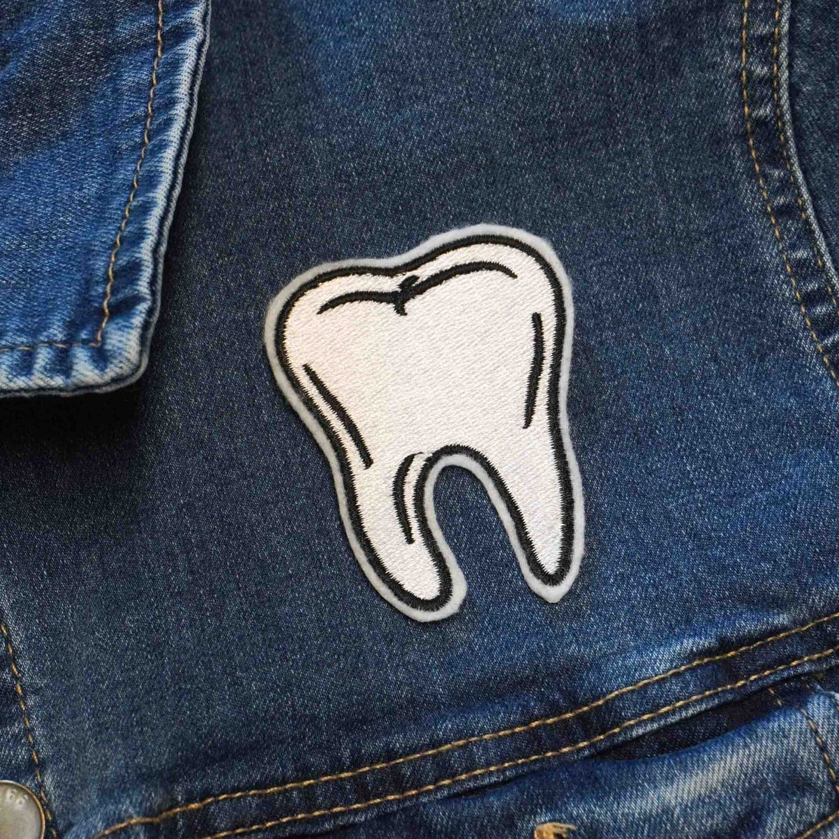 Molar Tooth Embroidered Iron-On Patch