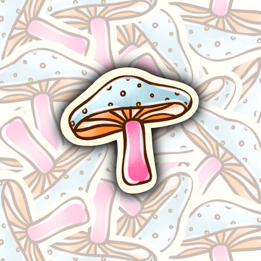 Speckled Mushroom Plant Sticker