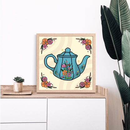 Floral Teapot Print