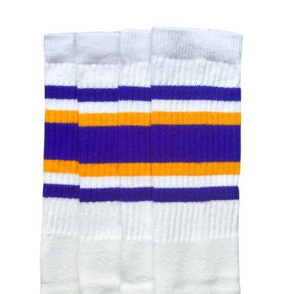 Mid-Calf Skater Socks - Purple and Gold