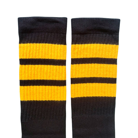 Mid-Calf Skater Socks - Black and Gold