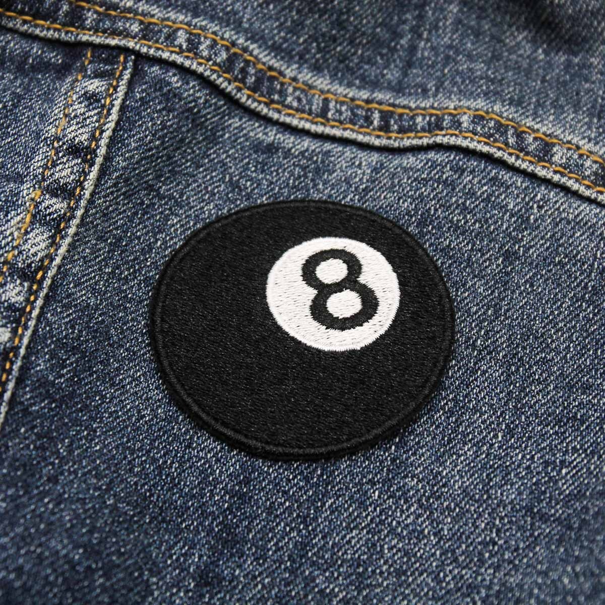Pool Eight Ball Embroidered Iron-On Patch