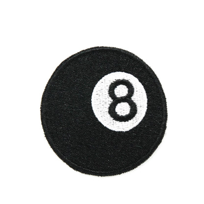 Pool Eight Ball Embroidered Iron-On Patch