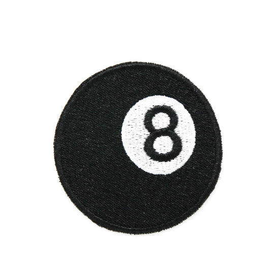 Pool Eight Ball Embroidered Iron-On Patch