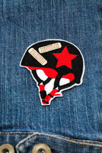 Roller Derby Helmet Iron-On Helmet Embroidered Iron-On Patch