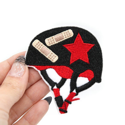 Roller Derby Helmet Iron-On Helmet Embroidered Iron-On Patch